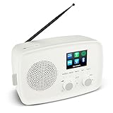 MEDION Internetradio mit DAB+ Life IRE-1 (WLAN, DAB Plus UKW Radio, Bluetooth, EQ, Tropfwasserschutz, Teleskopantenne, Spotify Connect, Wecker, Schlummerfunktion, Einstellbarer Display-Dimmer) weiß