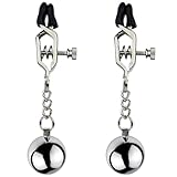 GURCIX Nippelklemme für Frauen Edelstahl Nippelklemmen mit Gewicht Kugeln Nipple Clamps Set Brustwarzen Extrem Sex Schamlippen Klammern Verstellbare Fetisch Sex Spielzeug für Frauen(A)