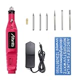 Elektrischer Gravierstift mit Kabel DIY Gravurwerkzeugsatz Graviergerät Gravierer Ätzen Ätzer mit | Schablone & Wolframkarbidspitze | für Gravieren Metall Glas Leder Holz Kunststoff