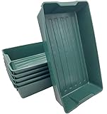 BURI 1-6X Profi Gärtnerbox Pflanzschale Pikierschale grün 58x32x11cm Pflanzwanne Blumenkasten Anzuchtwanne eckig Saatschale - robust, wetterfest, frostfest