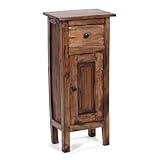 DESIGN DELIGHTS Holz FLURSCHRANK Plant 80' | 80x36x25cm (HxBxT), Mahagoni Recyclingholz | Shabby Chic Telefontisch | Farbe: 02 Hellbraun