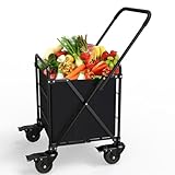 Einkaufstrolley klappbar,64L Shopping Trolley, Einkaufstrolley mit Rädern und 4 Körben, Tragbar Einkaufswagen zum Einkaufen, Einkaufen, Wäschewaschen
