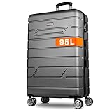 NOWI Reisekoffer Bergamo – XL Koffer 96L mit Hartschale, Zahlenschloss & 4 Rollen – Leichter Koffer Groß für 20 kg Gepäck, 360° drehbar, robust & ideal als Koffer für Flugzeug (anthrazit, XL)