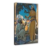 Maxfield Parrish, The Lamp Seller of Bagdad, Posterdruck für Teenager, Jungen, Zimmer, Leinwand, Wandkunst, Leinwand, Gemälde, Druckrahmen, 30,5 x 45,7 cm