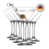 LAV Luxus Martini Gläser 6er Set 175 ml Martinigläser 100% BLEI FREI Cosmopolitan Gläser, Martini Glasses Set, Cocktailgläser, Party Trinkgläser, Martini Gläser