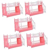 VICASKY 5 Stück Prinzessin Puppenbett Miniatur Etagenbett Modell Mini Puppenbett Mini Zubehör Puppenhausmöbel Puppen Etagenbett Mini Bett Modell Etagenbett Ornament