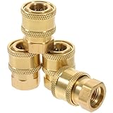 DIYEAH 4 Stück Teiliges Messing Garten Schlauchkupplung Hochdruck schnellverbinder für Spritzpistole Rostfreie Gartenschlauchadapter mit Innengewinde Langlebig für Outdoor einsatz