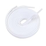 PROPOG 2 Paar Schnürsenkel Weiß, Flach Reißfeste Schuhbänder 120cm - 10 mm Breit Ersatz Shoe Laces für Sportschuhe,Sneakers, Turnschuhe, Laufschuhe