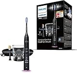 Philips Sonicare DiamondClean Smart 9400 elektrische Zahnbürste, Schallzahnbürste mit App, Drucksensor, Bürstenkopferkennung, 4 Putzmodi und 3 Intensitätsstufen, Schwarz, Modell HX9917/89