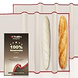 Walfos® Professionelles Gärtuch zum Backen Brot,Leinentuch für Teig Gärung,Teigtuch Bäckerleinen für Teig Baguette und Backen (75x45cm - 2 Stück)