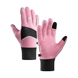 TUDUZ Motorradhandschuhe, Touchscreen-Fahrradhandschuhe, warme Winter-Thermohandschuhe, Mountainbike-Anti-Rutsch-Handschuhe, atmungsaktiv, leicht, Dirt-Street-Bike-Handschuh, rutschfest für (Pink, S)