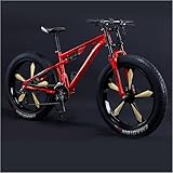 Kcolic Mountainbikes Herren 26 Zoll Erwachsene Fat Tire Mountainbike mit Vollfederung, High Carbon Stahl Großer Rahmen Doppelscheibenbremse Giant Fahrrad C,26in7