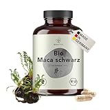 BIONUTRA Bio Maca schwarz Kapseln hochdosiert, 4200 mg Tagesdosis, rückstandskontrolliert, deutsche Herstellung, vegan, laktose- & glutenfrei, ohne Zusätze, Maca Bio Kapseln, 270 Kapseln x 700 mg