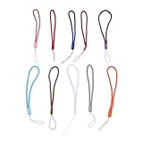 TOGEVAL 10 Stück Teiliges Kurzer Handgelenk Handschlaufen aus Leichtem Nylon Farbenfrohe Schlüsselband Handschlaufen für USB Sticks Schlüsselanhänger und Kleine Geräte Zufällige Farbe