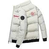 Mens Winter Jacket D.A.F, Daunenjacken-Optik, Winterjacke Zum Wandern Camping Reisen(White,XL)