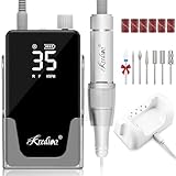 Kredioo Nagelfräser 35000 U/min mit Ladedock, Professionelle Geräuscharme Fräser für Acryl- und Gelnägel, tragbares Maniküre Pediküre Set für Home Salon 805