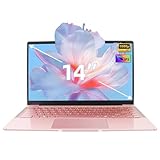 Amita 35,6 cm (14 Zoll) Notebook Rose Gold | FHD IPS Display, Quad-Core Prozessor J4105, 8 GB DDR4 RAM, 128 GB SSD, schlankes und leichtes Design mit HDMI und USB Anschluss – ideal für Studium