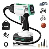 HAUSHOF Akku Luftkompressor 150PSI, Tragbare Luftpumpe mit 4 Modi + Manueller Modus, 20V 2000mAh Kabelloser Kompressor, Digitales Display, Auto-Abschaltung für Reifen, Motorrad, Fahrrad