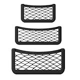 SGERUFZ 3 Stück Selbstklebend Elastisch Ablagenetz Auto Kofferraum Aufbewahrungsnetz Tasche für Mobiltelefone Führerschein Kleinteile (3 Größen)