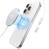 EXW Wireless Charger für Magsafe Ladegerät,Induktive Ladestation Ladepad Kompatibel mit Ladestation iPhone 16/15/14/13/12 Pro/Pro Max/Plus und AirPods 3 2 Pro(Weiß)