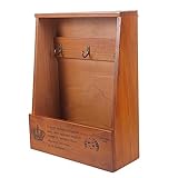 Vaguelly 1Stück Wandregal aus Holz mit Schlüsselhalter Retro Aufbewahrungsbox für Schlüssel Dekorative Wandmontage für Wohnzimmer und Design Hellbraun