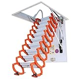 UYHBCNQD Manuelle Dachbodentreppe, an der Wand montierte Deckenklappleiter, Dachbodentreppe aus Titan-Magnesium-Legierung, Teleskop-Dachbodenleiter(70 * 90cm)