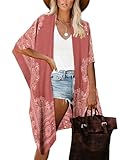 breezy lane Damen Badeanzug Cover Up Kimono Boho Loose Sommer Strickjacke Bikini Beachwear Cardigan Resort Bekleidung