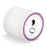 Gewachste Schnur, Faden, Gewachste Baumwollschnur 0.5mm × 106m, Perlenschnur, Schnur für Armbänder, Kordel weiß