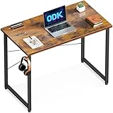 ODK Schreibtisch, Kleiner Schreibtische, Computertisch, Bürotisch, Moderner Einfacher Schreibtisch für das Home Office (Braun, 80x40cm)
