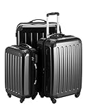 HAUPTSTADTKOFFER Alex - 3er Kofferset, Trolley-Set, Rollkoffer, Reisekoffer, (S, M & L), Schwarz