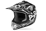 KIMO BRO Kinder Motocross Helm, Crosshelm Sport Schwarz-Matt, CE EN 1078, Größen XS-XXL, mit Belüftung (M)