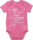 Baby Body Junge Mädchen - Sprüche - Papa du schaffst das Fußball - weiß - 3/6 Monate - Pink - bodys für babys mit sprüchen babygeschenk lustig babykleidung babygeschenke babysprüche babybodys