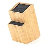 Hanseküche Messerblock - Messerhalter ohne Messer aus Holz Messerbrett beidseitig (Quadratisch Schräg)