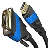 KabelDirekt – Adapter Kabel mit A.I.S. Schirmung gegen Störsignale – 2 m (bi-direktionales DVI-D 24+1/HDMI Monitor Kabel, HDMI-Gerät an DVI-Monitor anschließen oder umgekehrt, Full HD/1080p)