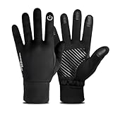 yizhouin mitten Leichte Laufhandschuhe Warme Handschuhe Fingerhandschuhe Damen Herren Touchscreen Handschuhe Radfahren Sport Kompression Handschuhe für Winter, Frühling oder Herbst(Grey)