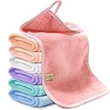 my novel things 7 Stück Abschminktücher Waschbar 38 x 16,5cm, Wiederverwendbar Make up Entferner Tücher, Mikrofaser Gesichtstücher für Schonende Gesichtsreinigung, Weiches Korallen Fleece Handtücher