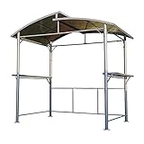 Angel Living Grillpavillon Garten,Gartenpavillon Terrasse Überdachung Grillhaus aus Aluminium und Eisen,245 x 150 x 233 cm