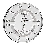 TFA Dostmann Analoges Sauna-Thermo-Hygrometer, 40.1032, Messung der Temperatur/Luftfeuchtigkeit, präzises Haar-Synthetik-Werk