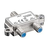 SAT Schalter | Vorrang Schalter | verteilt/schaltet 1 LNB auf 2 SAT-Receiver | Verteiler für Satelliten-Anlagen | Kupplung Switch Splitter Koaxial | LNB Master Slave Ausgang | HDTV | 1 Stück