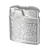 JCFHQGHR Retro-Feuerzeug aus Metall mit winddichtem Blauflammendesign, One-Touch-Zündung, einstellbare Flamme und nachfüllbar, geeignet for Grill, Kerzen, Outdoor, Männergeschenk(B)