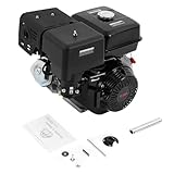15PS Benzinmotor 4-Takt OHV Einzylinder 420ccm, 9700W Max Leistung, mit 6,5L-Tank & Luftkühlung und Seilzugstarter & Ölmangelsicherung, für Wasserpumpen/Generatoren/Gokarts/Rasenmäher