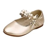Kinder Prinzessin Schuhe Mädchen 28 Rote, Elegant Tanzschuhe Mit Bowknot Kleinkind Flach Prinzessin-Schuhe Schulschuhe Slip On Kleidschuhe Mary Jane Halbschuhe Blumen Sommerschuhe Gr.21-30