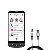 swissvoice - Smartphone S510-M + Magnetisches Ladekabel - Einfach zu bedienen - SOS-Taste - Senior Smartphone 4G - Schwarz
