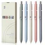 FIOVER 5 x Gelstifte, schnell trocknende Tinte, feine Spitze, Premium-Gelstifte, schwarze Tinte, glattes Schreiben für Schule, Büro, Zuhause, 1 Stück (5er Pack)
