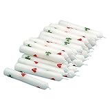 OLShop AG 5er Pack Geburtstagskerzen weiß mit Herzen und Kleeblättern (5 x 5 Stück), Kerzen für Holzkranz, Kerzen für Geburtstagszug ca. 14 x 100 mm