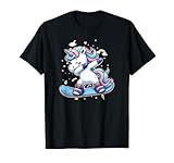 Snowboard-Einhorn-Liebhaber, der Snowboarder betupft T-Shirt