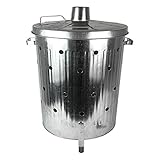 Feuertonne 75 Liter verzinkt I Gartenabfall schnell und einfach entsorgen I Feuerfass aus Metall | Garten Verbrennungstonne | Gartentonne | Gartenofen