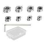 8 Stück Tiefenanschlagringe Set, Tiefenanschlag für Bohrer mit Sechskantschlüssel, 3/4/5/6/7/8/9/10mm Tiefenstopp für Bohrer, Bohrtiefenbegrenzer für Bohrer Holzbearbeitung