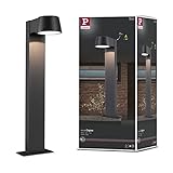Paulmann 94454 LED Außenleuchte Pollerleuchte Capea IP44 Warmweiß incl. 1x6 Watt Außenbeleuchtung Schwarz Außenlampe Aluminium Gartenlampe 3000 K