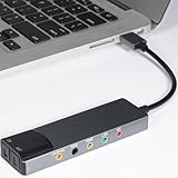 Cuifati 7.1 USB-Soundkarten-Surround, Hochauflösende Musik-USB-Externe Soundkarte mit Digitalem SPDIF-Sound, Audio-Soundkarten-Adapter für Laptop-PC